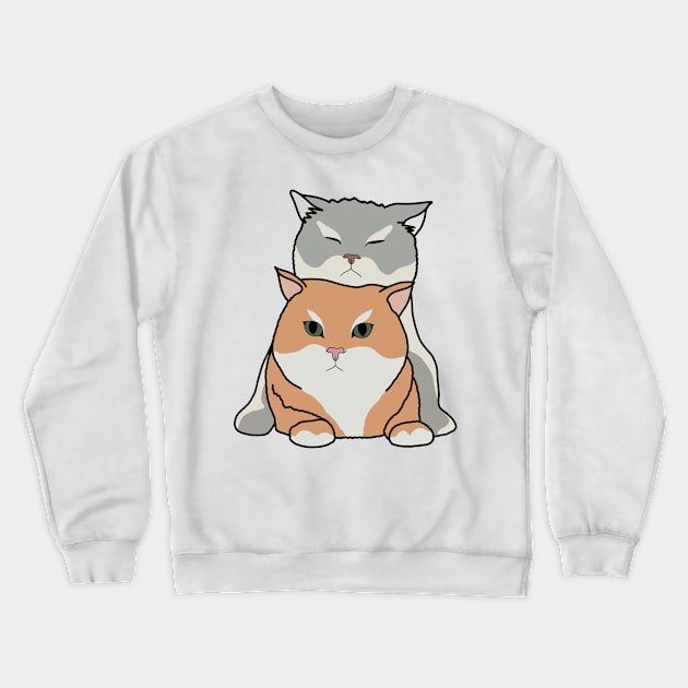 Cats Cuddling Crewneck Sweatshirt by LeighsDesigns